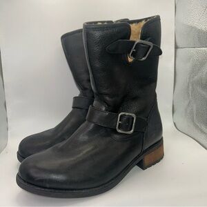 UGG Australia Women's size 8 Boots Black Chaney Biker Leather 1007748